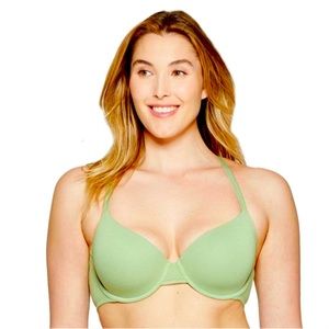 AUDEN NWT The Everyday Lined Demi Smooth T-shirt Racerback Bra in Kiwi Green